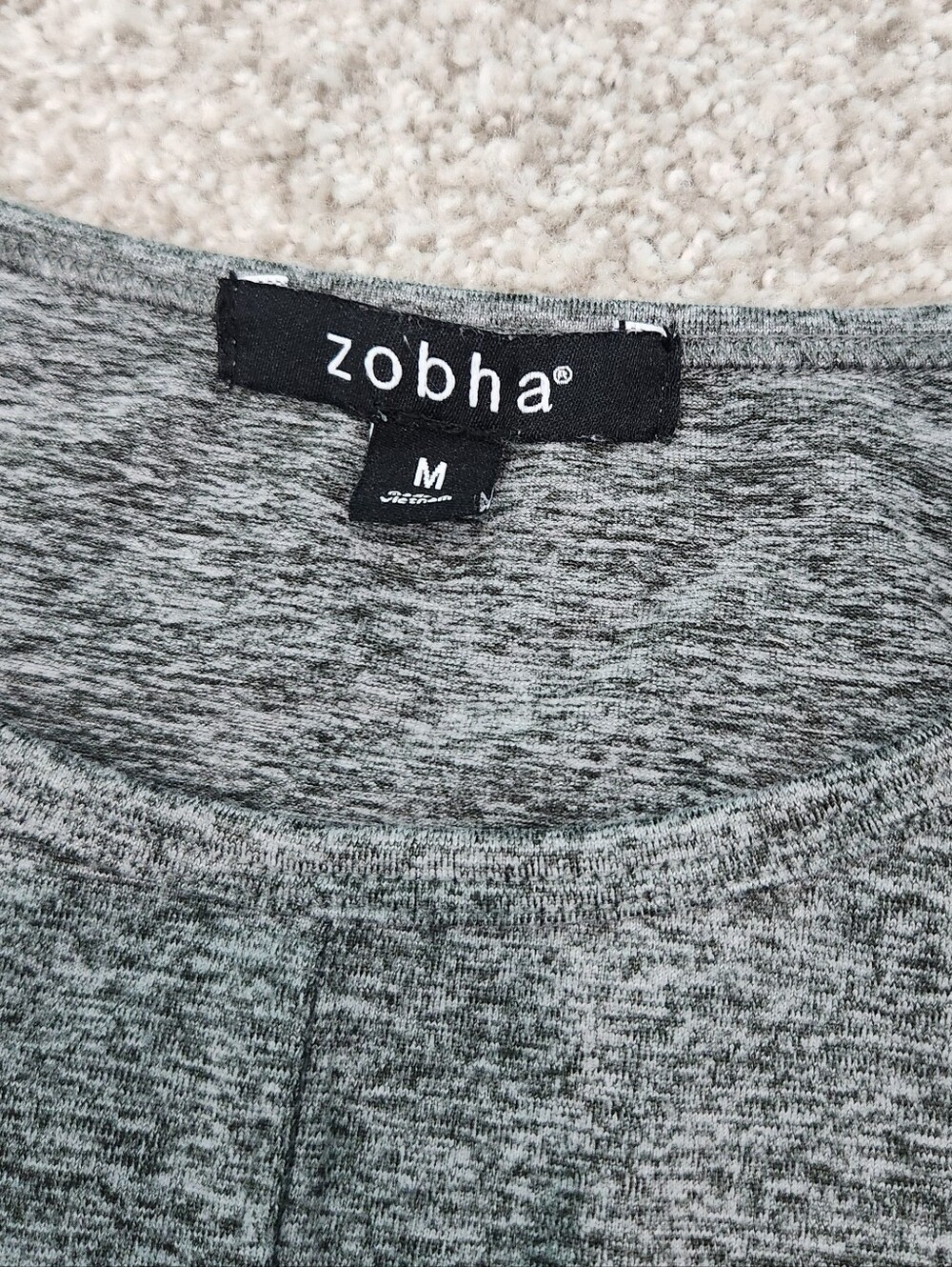 Zobha Twist Crop Top Womens Medium Gray Yoga Athletic Fit Preppy - Picture 3 of 3